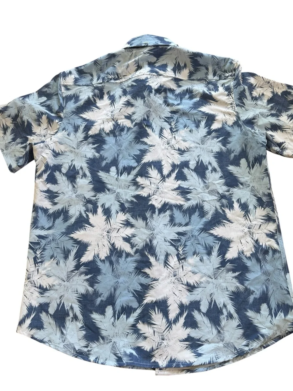 Vintage Summer vacay swimwear Men’s Blue Palm-Print shirt